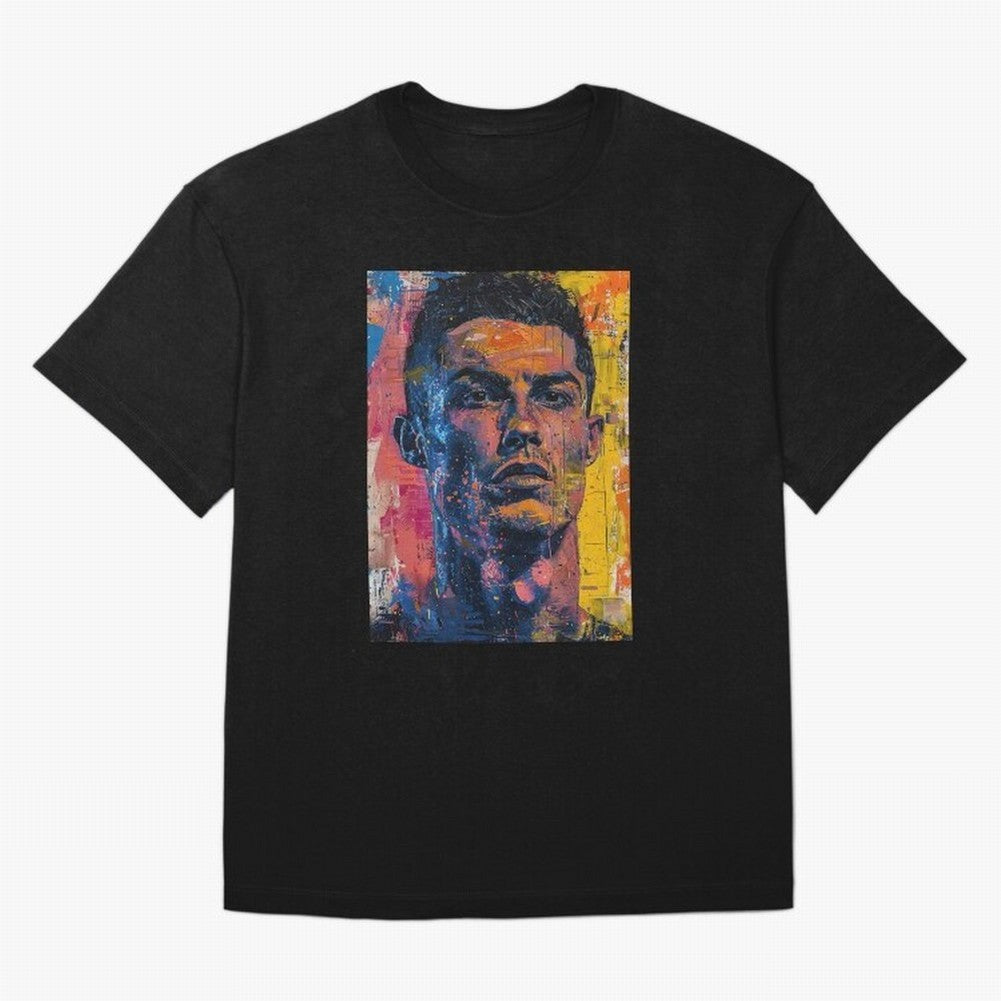 Cristiano Ronaldo illustration Oversized T-Shirt Carry the Colors and Pride of Global Football Passion for FIFA World Cup 2026, Connected to Neymar, Haaland and Cristiano Ronaldo, Argentina, Stadium Chants, National Pride, Trophy Dreams and