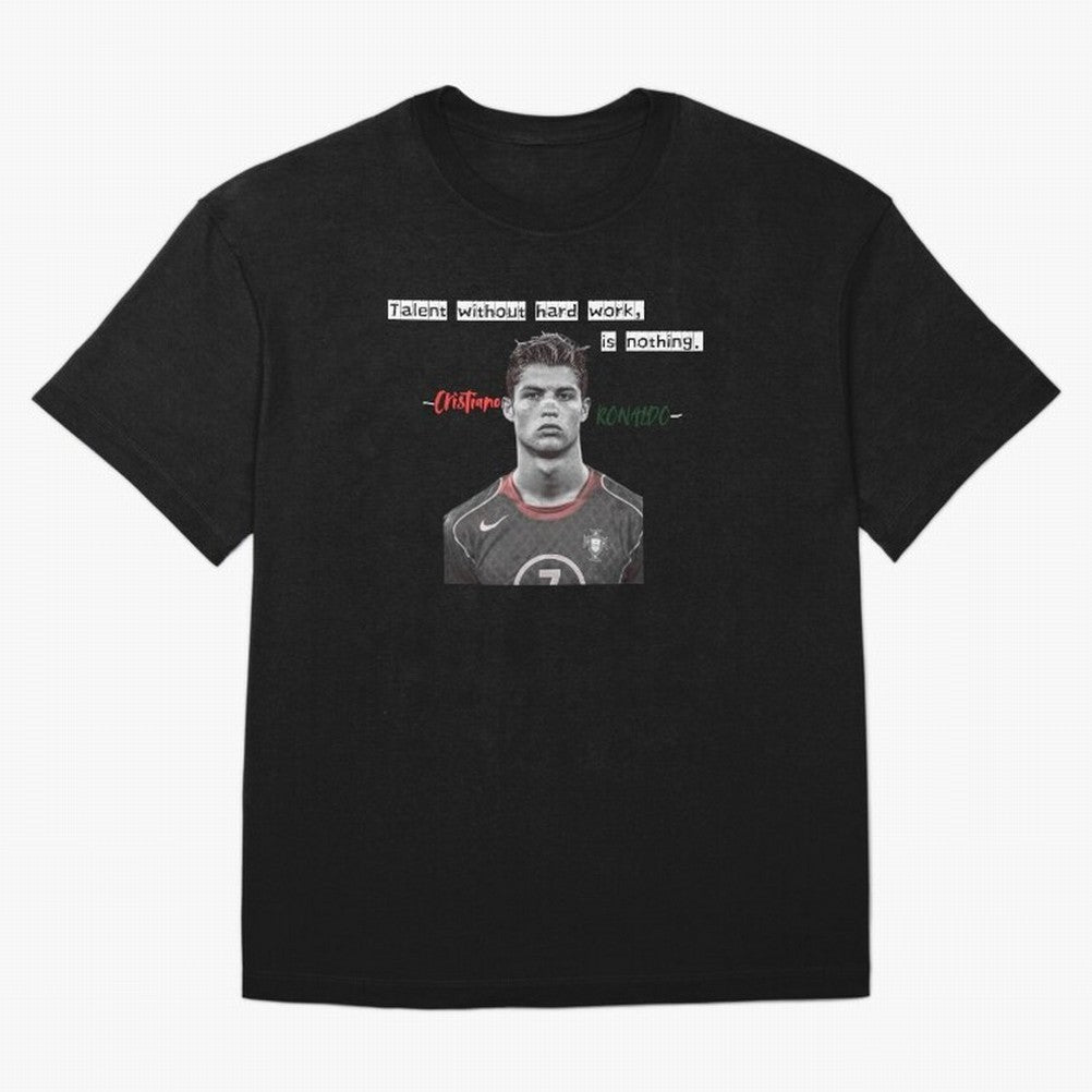 Cristiano Ronaldo - Dedication | NextLevel Motivation Oversized T-Shirt Show Championship Spirit for Global Football Passion for FIFA World Cup 2026, Highlighting CR7, Germany, Football History, Final Match Energy, Crowd Noise and Once in a