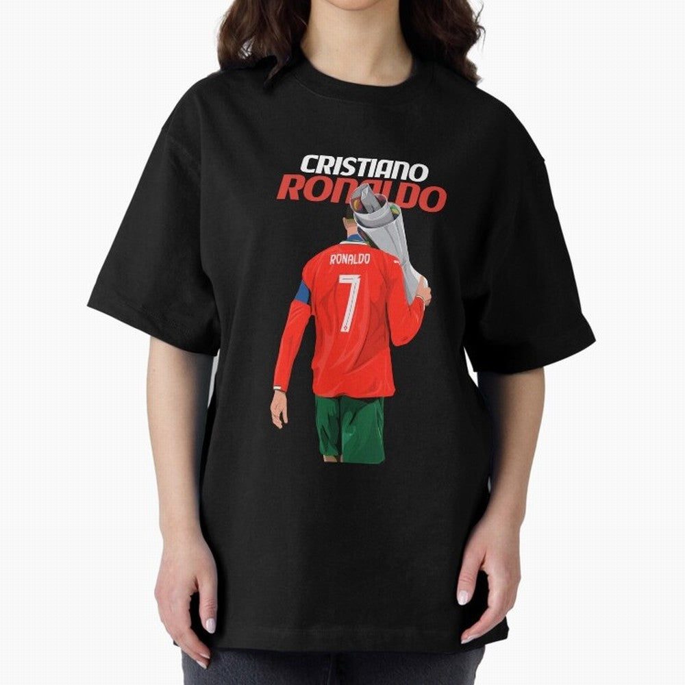 Cristiano Ronaldo Win Oversized T-Shirt Celebrate National Team Dreams in FIFA World Cup 2026 Group Stage for Fans of Messi and Germany, Bringing Soccer Culture, Superstar Moments, National Team Dreams and Competitive Fire; Ideal for Passionate