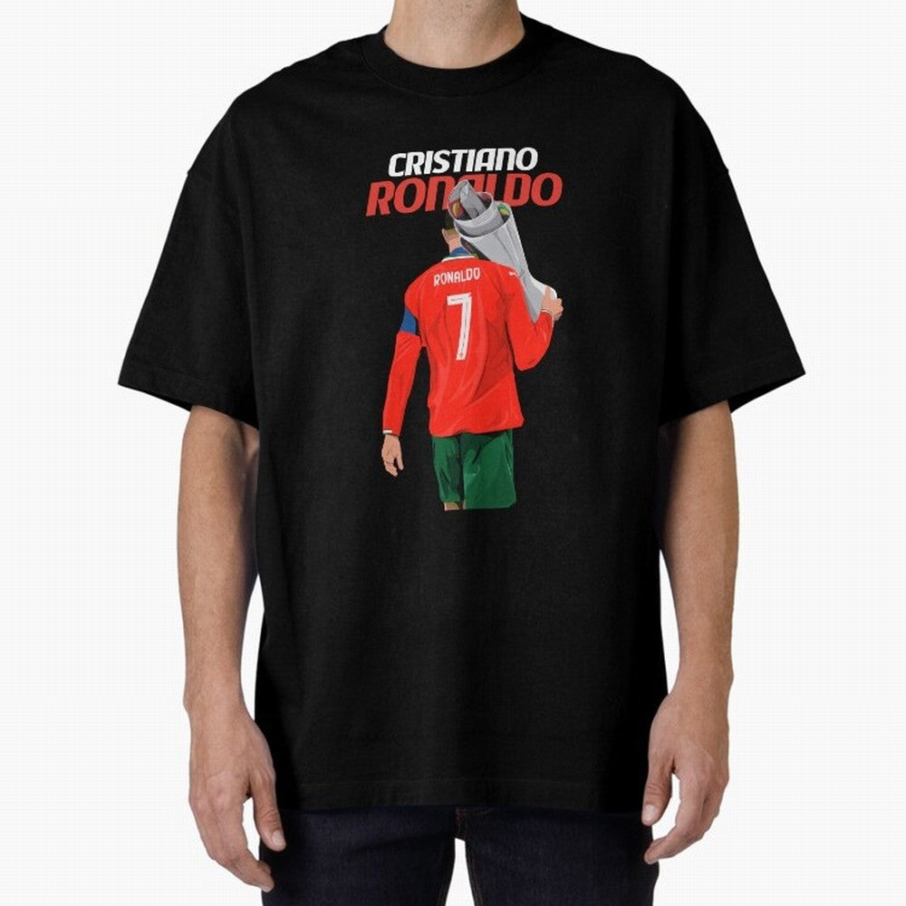Cristiano Ronaldo Win Oversized T-Shirt Celebrate National Team Dreams in FIFA World Cup 2026 Group Stage for Fans of Messi and Germany, Bringing Soccer Culture, Superstar Moments, National Team Dreams and Competitive Fire; Ideal for Passionate