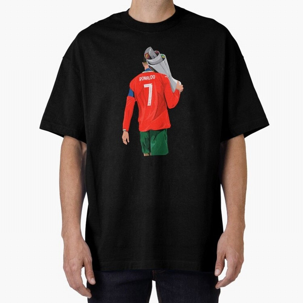 Cristiano Ronaldo Campion Oversized T-Shirt Bring FIFA World Cup 2026 Group Stage for Fans of Cristiano Ronaldo and Spain and Netherlands, Bringing Retro Football Energy, Iconic Rivalries, Trophy Chase Drama and Stadium Atmosphere; Ideal for Fans