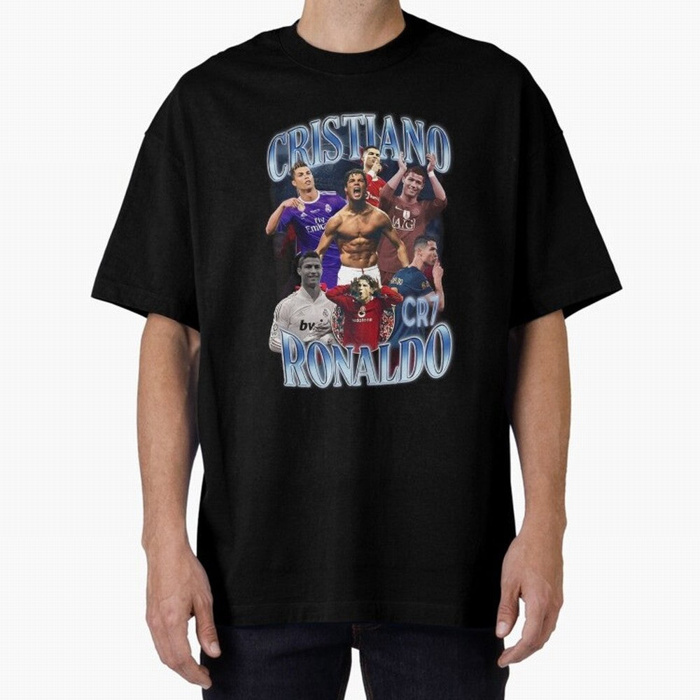 CR7 Oversized T-Shirt Celebrate Supporters United by FIFA World Cup 2026 USA Canada Mexico with Neymar, Argentina and Brazil Energy, Championship Spirit, Famous Goals, Roaring Crowds and International Football Unity; Ideal for Passionate Fans Who