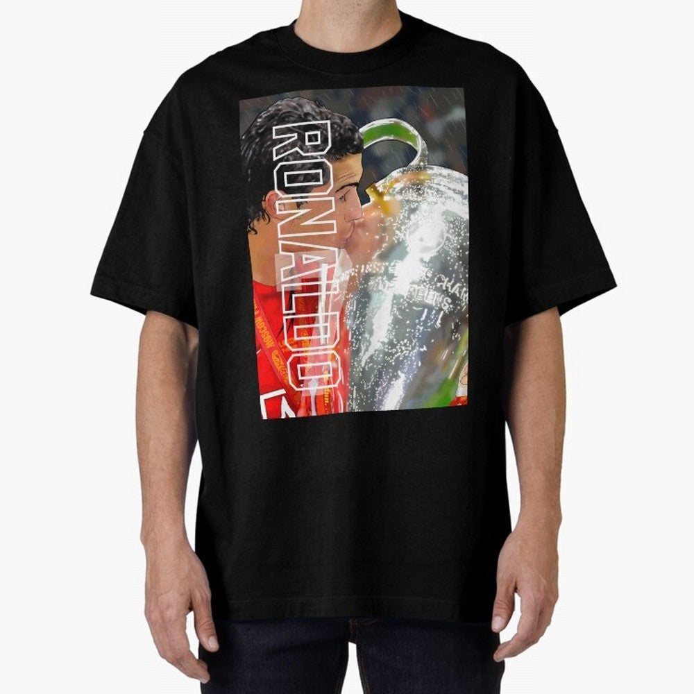 Cristiano Ronaldo ¨C 2008 Manchester United Champions League Glory Artwork by GrizzlyGFX Oversized T-Shirt Join the Countdown to FIFA World Cup 2026 Driven by Cristiano Ronaldo, Spain and Netherlands Energy, Champion Mindset, Group Stage Buzz,