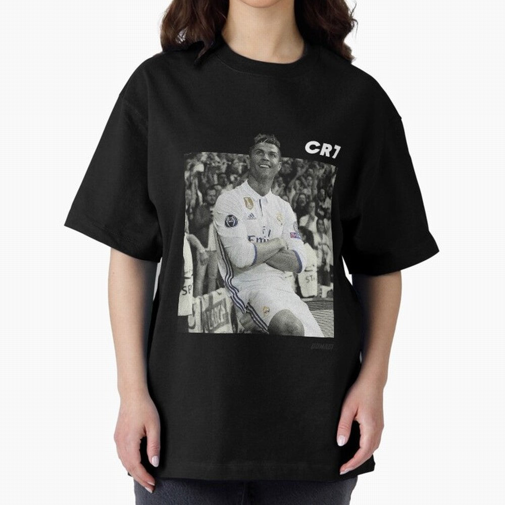Cristiano Ronaldo | MR. CHAMPIONS LEAGUE Oversized T-Shirt Back Your Heroes with Match Day Hype around FIFA World Cup 2026 USA Canada Mexico, Mbappe, Brazil, Portugal and Argentina, Match Day Excitement, Supporter Culture, Golden Goals and Global