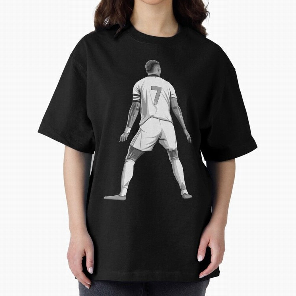 Cristiano Ronaldo Black and White Version Oversized T-Shirt Bring World Football Passion into FIFA World Cup 2026 USA Canada Mexico Spirit, Filled with Portugal, Spain and Germany, Messi, CR7 and Mbappe, Tournament Hype, Historic Matchups, Family