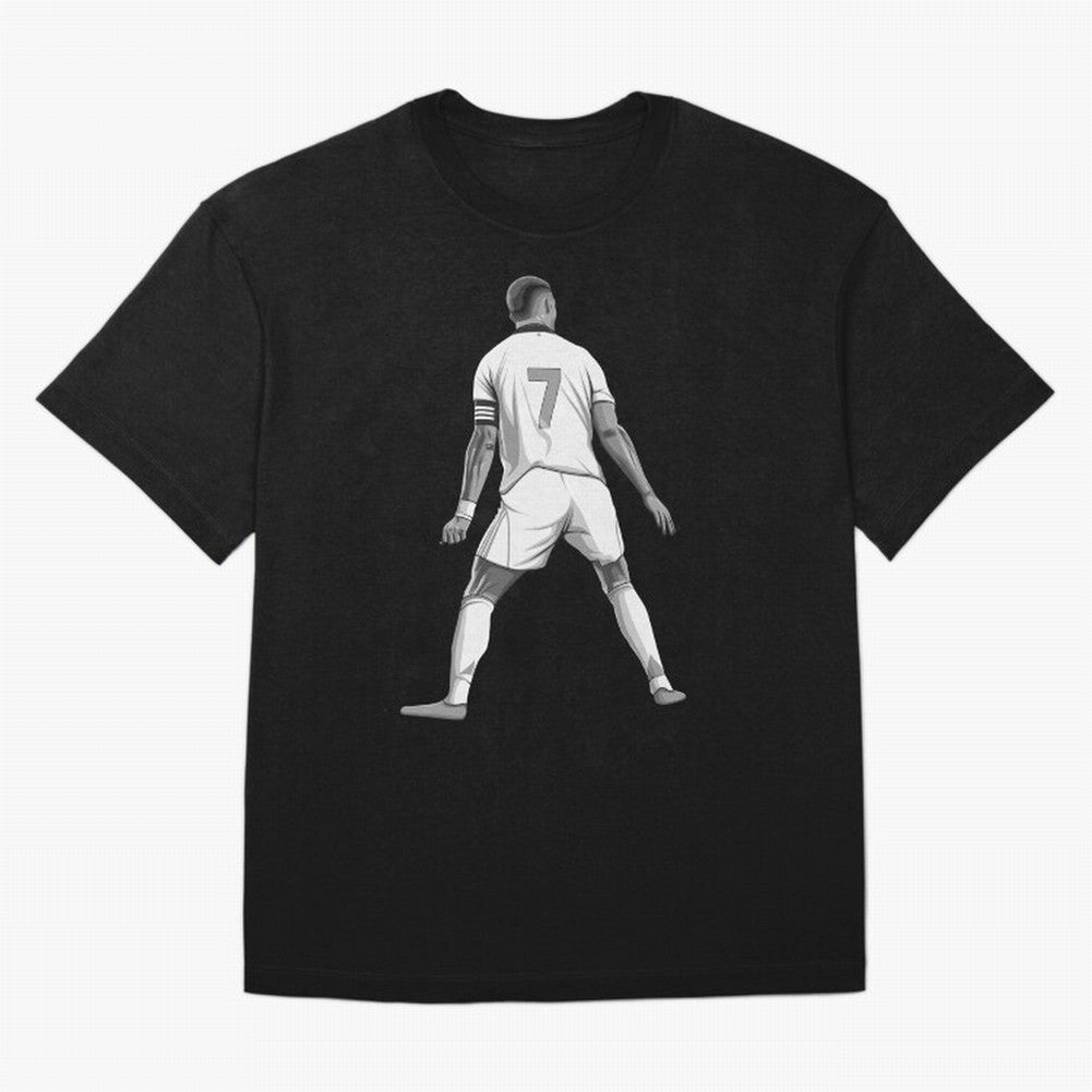 Cristiano Ronaldo Black and White Version Oversized T-Shirt Bring World Football Passion into FIFA World Cup 2026 USA Canada Mexico Spirit, Filled with Portugal, Spain and Germany, Messi, CR7 and Mbappe, Tournament Hype, Historic Matchups, Family
