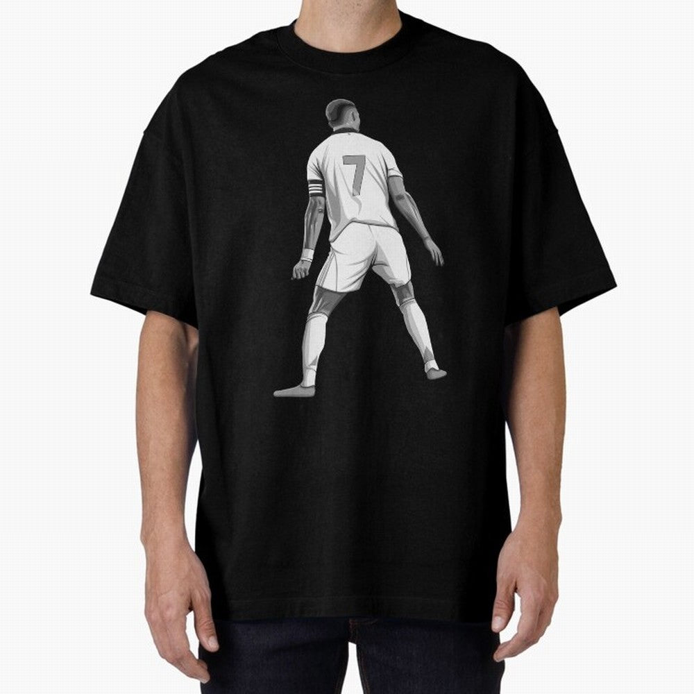 Cristiano Ronaldo Black and White Version Oversized T-Shirt Bring World Football Passion into FIFA World Cup 2026 USA Canada Mexico Spirit, Filled with Portugal, Spain and Germany, Messi, CR7 and Mbappe, Tournament Hype, Historic Matchups, Family