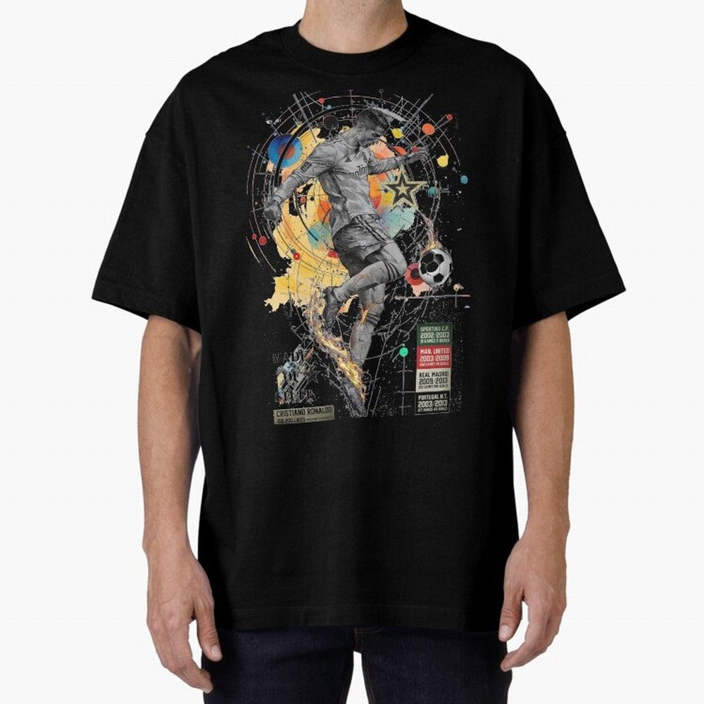 Cristiano Ronaldo Football Playmaker Oversized T-Shirt Cheer through Every Moment of FIFA World Cup 2026 Group Stage Filled with Mbappe, England and Germany Energy, Football Passion, Legendary Performances, Festival Vibes and Supporter Community;