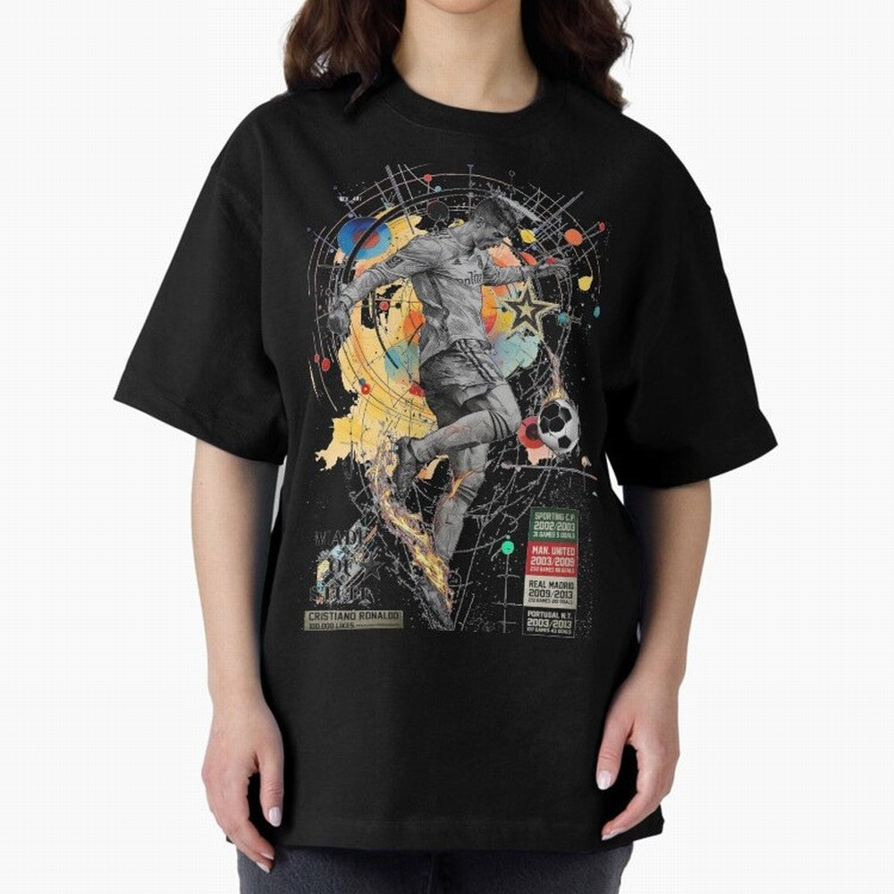 Cristiano Ronaldo Football Playmaker Oversized T-Shirt Cheer through Every Moment of FIFA World Cup 2026 Group Stage Filled with Mbappe, England and Germany Energy, Football Passion, Legendary Performances, Festival Vibes and Supporter Community;