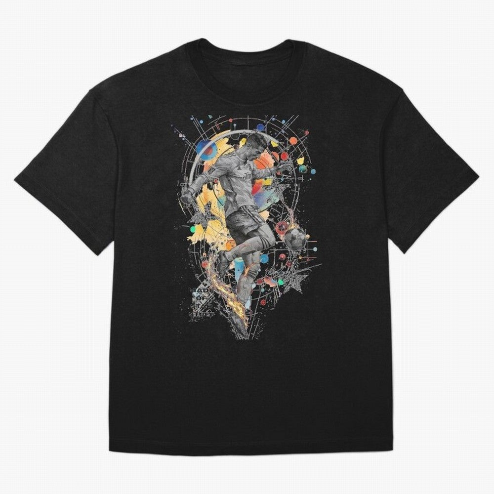 Cristiano Ronaldo Football Playmaker Oversized T-Shirt Cheer for the FIFA World Cup 2026 Group Stage Journey through Haaland and Mbappe Highlights, England Pride, Global Supporter Spirit, Legendary Goals, National Colors and Tournament Celebration;