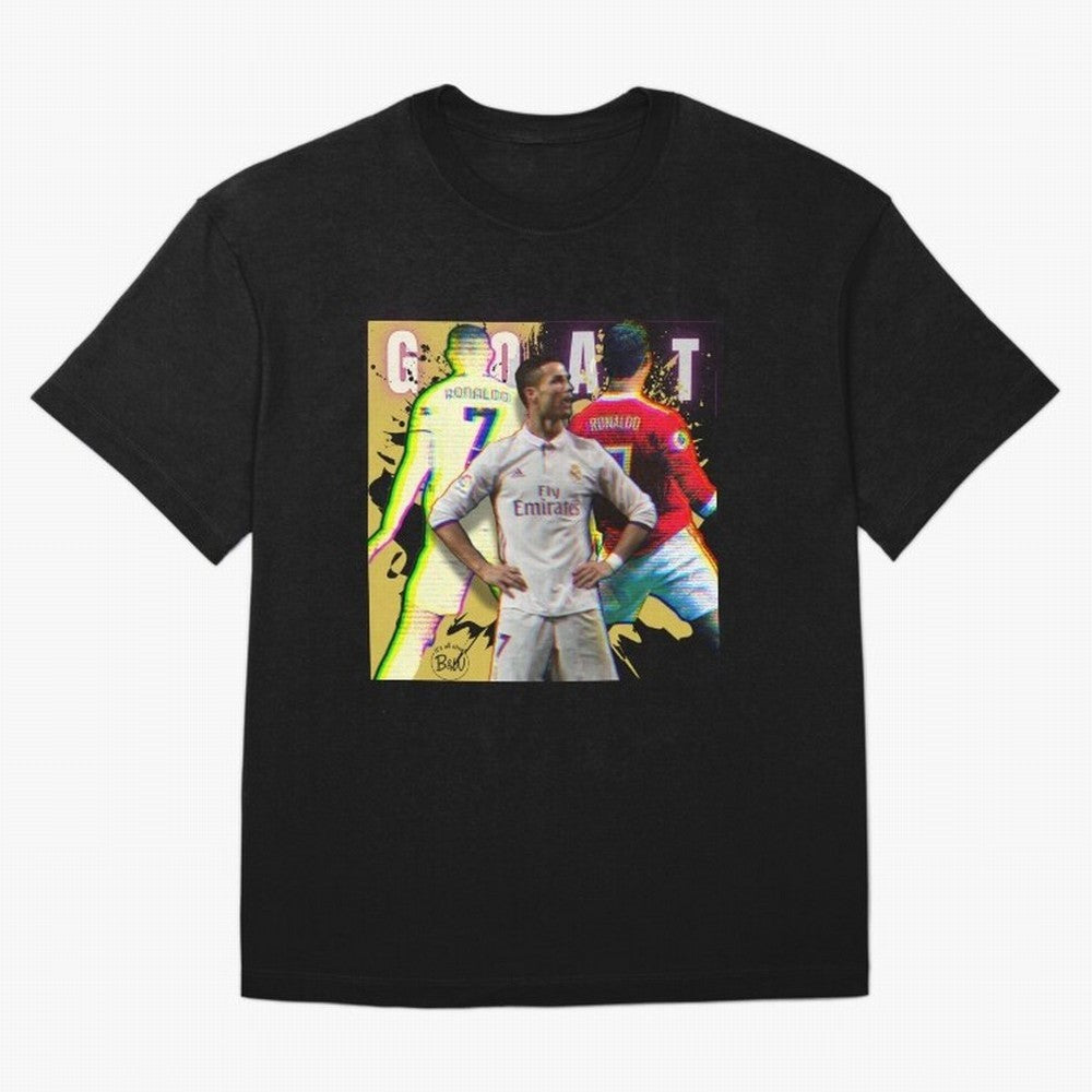 Cristiano Ronaldo ¨C The GOAT Era Tribute Oversized T-Shirt Follow the Road to the FIFA World Cup 2026 USA Canada Mexico Journey through Messi, Neymar and Mbappe Highlights, England, France and Netherlands Pride, Vintage Soccer Flavor, Modern
