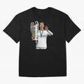 Cristiano Ronaldo with the cup Oversized T-Shirt Step into FIFA World Cup 2026 Spirit, Built around Argentina, France and Brazil, Messi, CR7 and Mbappe, Match Day Excitement, Supporter Culture, Golden Goals and Global Football Passion; Perfect for