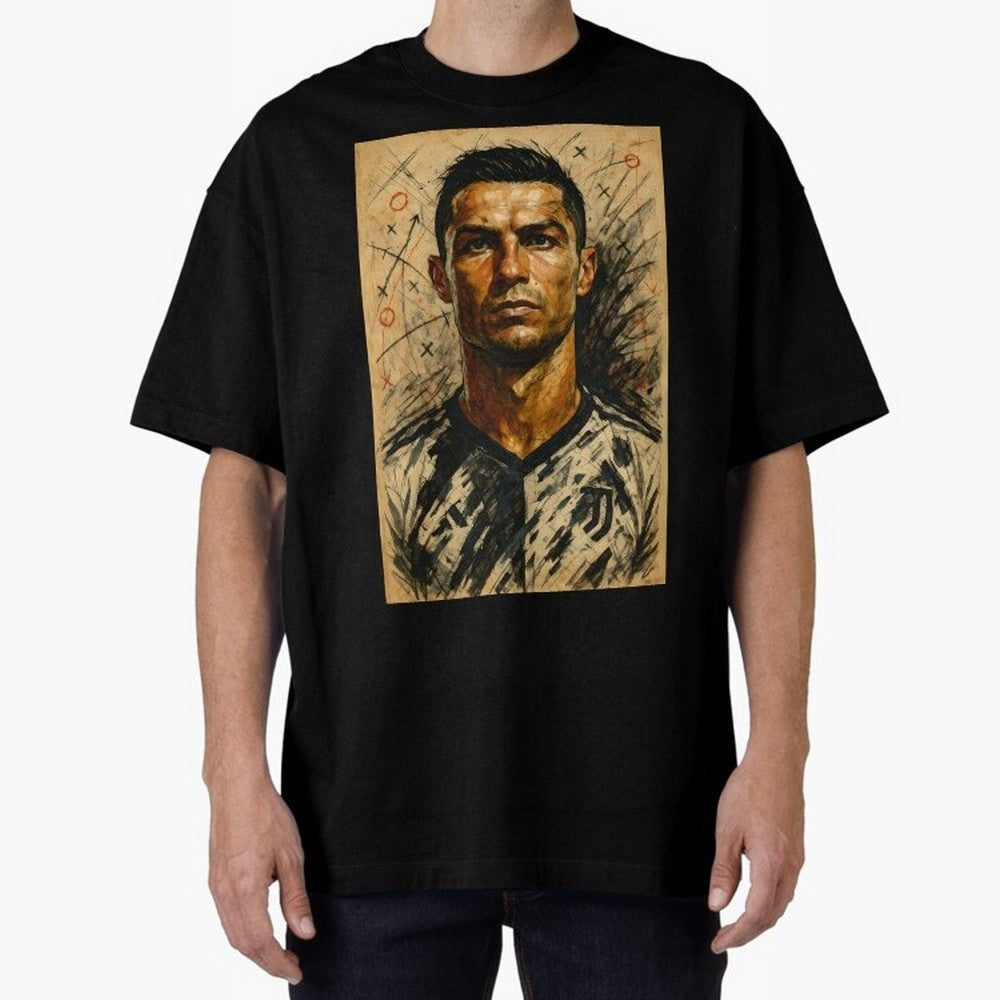The Architect of Victory Oversized T-Shirt Keep Football History Alive during Global Football Passion for FIFA World Cup 2026 USA Canada Mexico, Inspired by Cristiano Ronaldo, Haaland and CR7, Argentina, Football History, Final Match Energy, Crowd