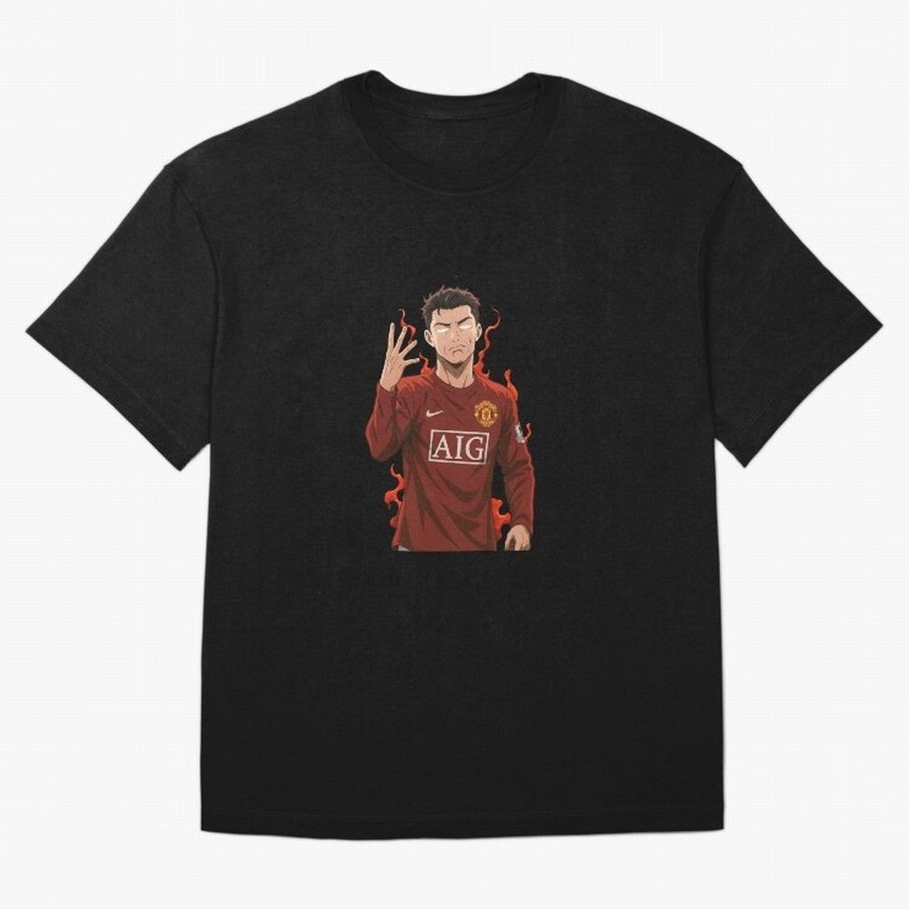 Cristiano Ronaldo Anime Art ¨C Blue Lock Inspired Football Legend Oversized T-Shirt Represent the Passion of Global Football Passion for FIFA World Cup 2026 Group Stage, Driven by Neymar, Haaland and Cristiano Ronaldo, France and Portugal, Fan