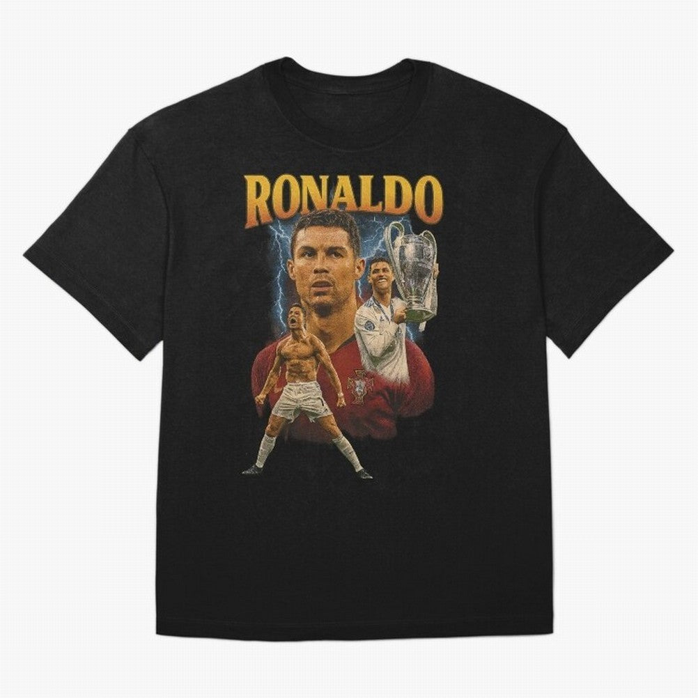 Cristiano Ronaldo CR7 Retro clothing | Vintage Football Legend Oversized T-Shirt Feel the Roar of Global Football Passion for FIFA World Cup 2026 USA Canada Mexico, Featuring Messi, Neymar and Mbappe, Germany, Championship Spirit, Famous Goals,