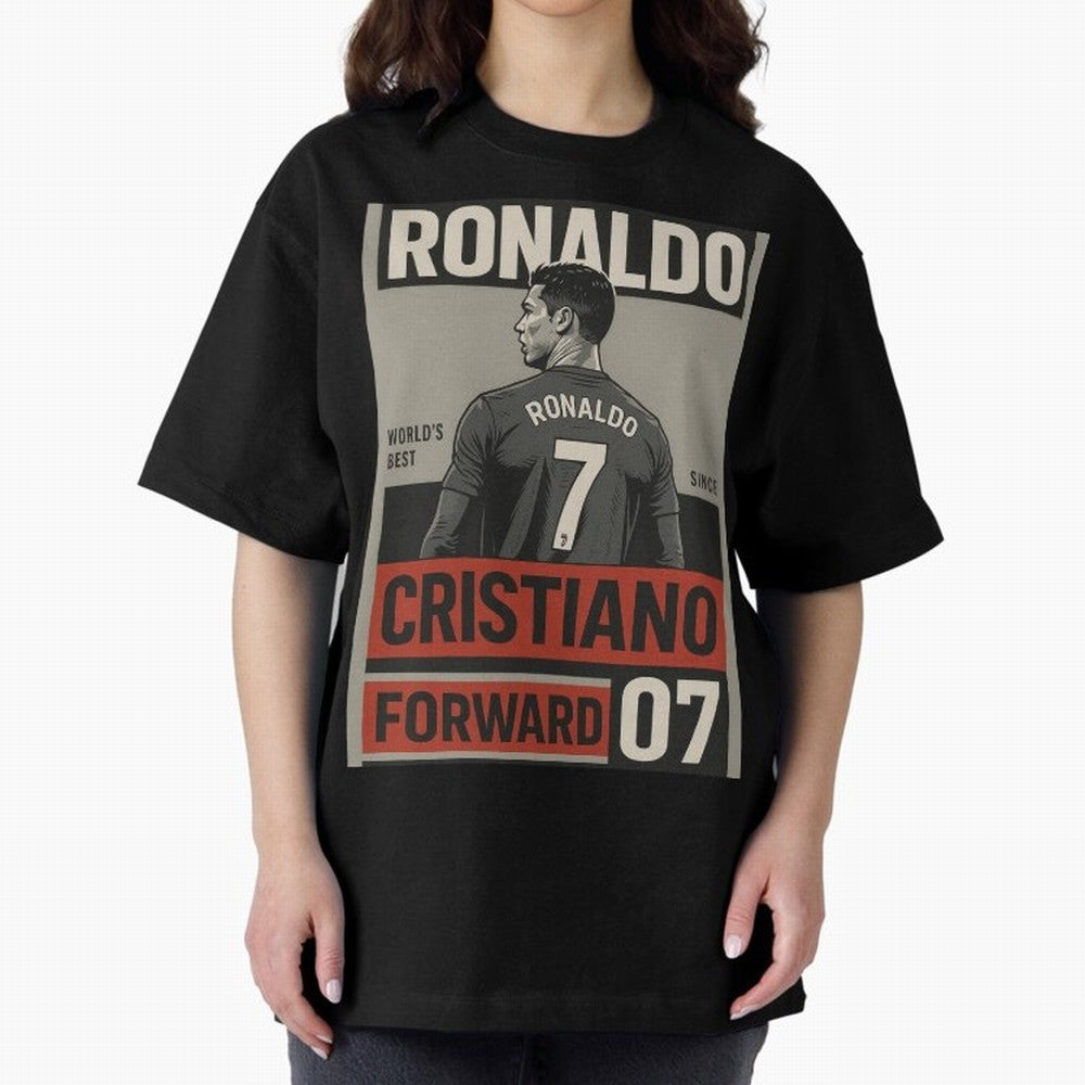 CR7 Legacy ¨C Cold Blooded Greatness Poster Art Oversized T-Shirt Enjoy FIFA World Cup 2026 USA Canada Mexico Spirit, Connected to Portugal, CR7 and Messi, Vintage Soccer Flavor, Modern Football Stars, National Flags and Final Night Emotion; Ideal