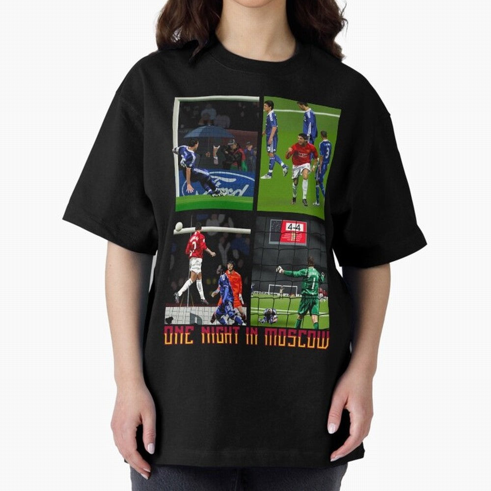 One Night in Moscow ¨C Manchester United 2008 Champions League Glory Artwork Oversized T-Shirt Represent Match Day Hype around FIFA World Cup 2026, Neymar, Netherlands, Champion Mindset, Group Stage Buzz, Knockout Tension and Passionate Fan
