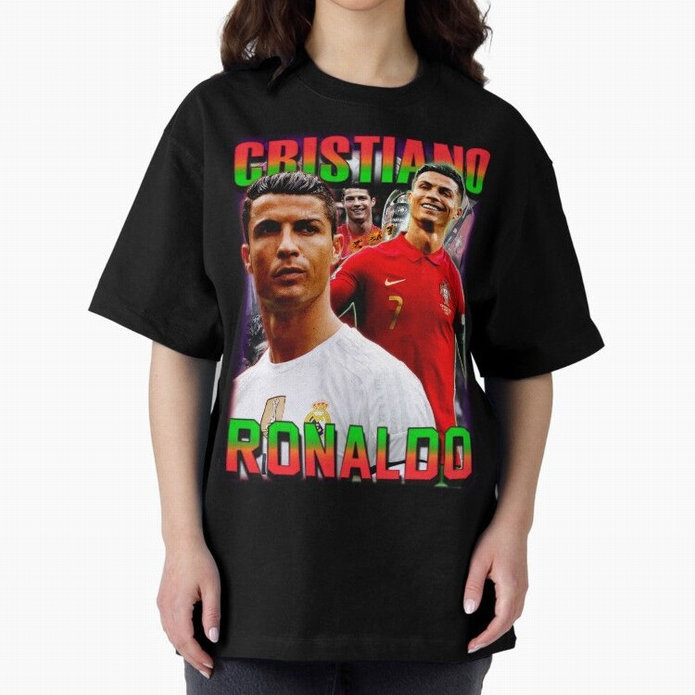 Cristiano Ronaldo Graphic Oversized T-Shirt Bring Stadium Energy to FIFA World Cup 2026 for Fans of CR7 and Argentina and Brazil, Bringing Sports Nostalgia, International Competition, Famous Players and Unforgettable Victories; Created for Match