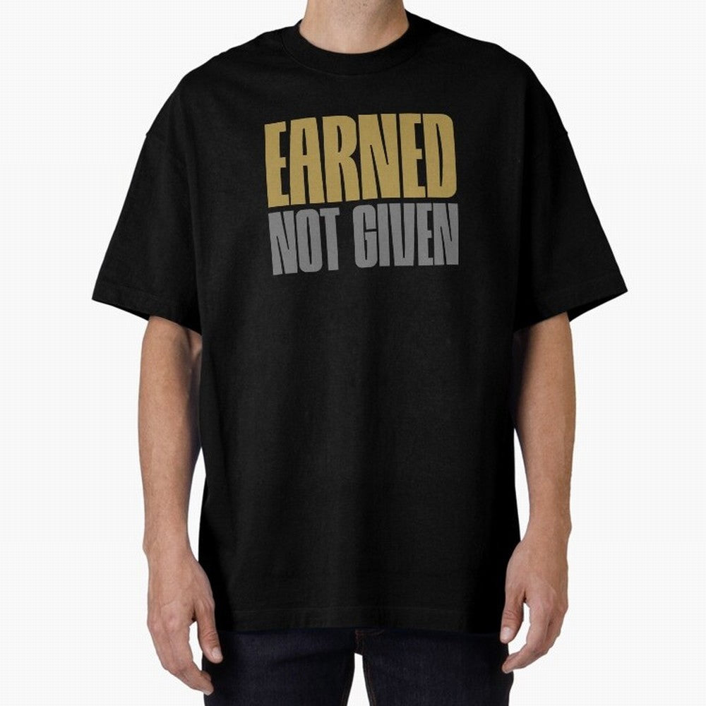 Earned not given Oversized T-Shirt Follow the Final Road of Global Football Passion for FIFA World Cup 2026 Group Stage, Built around Haaland, Brazil, Vintage Soccer Flavor, Modern Football Stars, National Flags and Final Night Emotion; Made for
