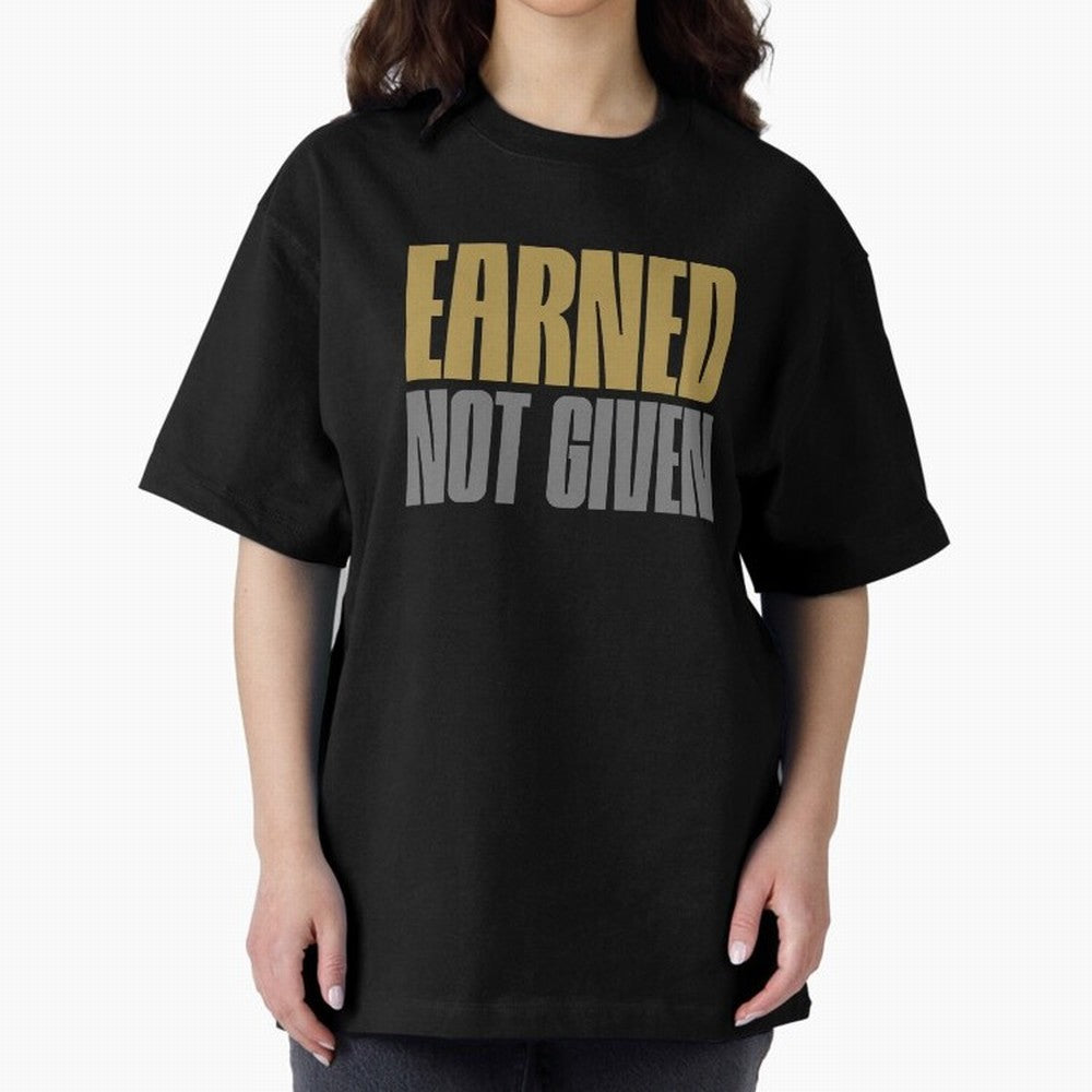 Earned not given Oversized T-Shirt Follow the Final Road of Global Football Passion for FIFA World Cup 2026 Group Stage, Built around Haaland, Brazil, Vintage Soccer Flavor, Modern Football Stars, National Flags and Final Night Emotion; Made for