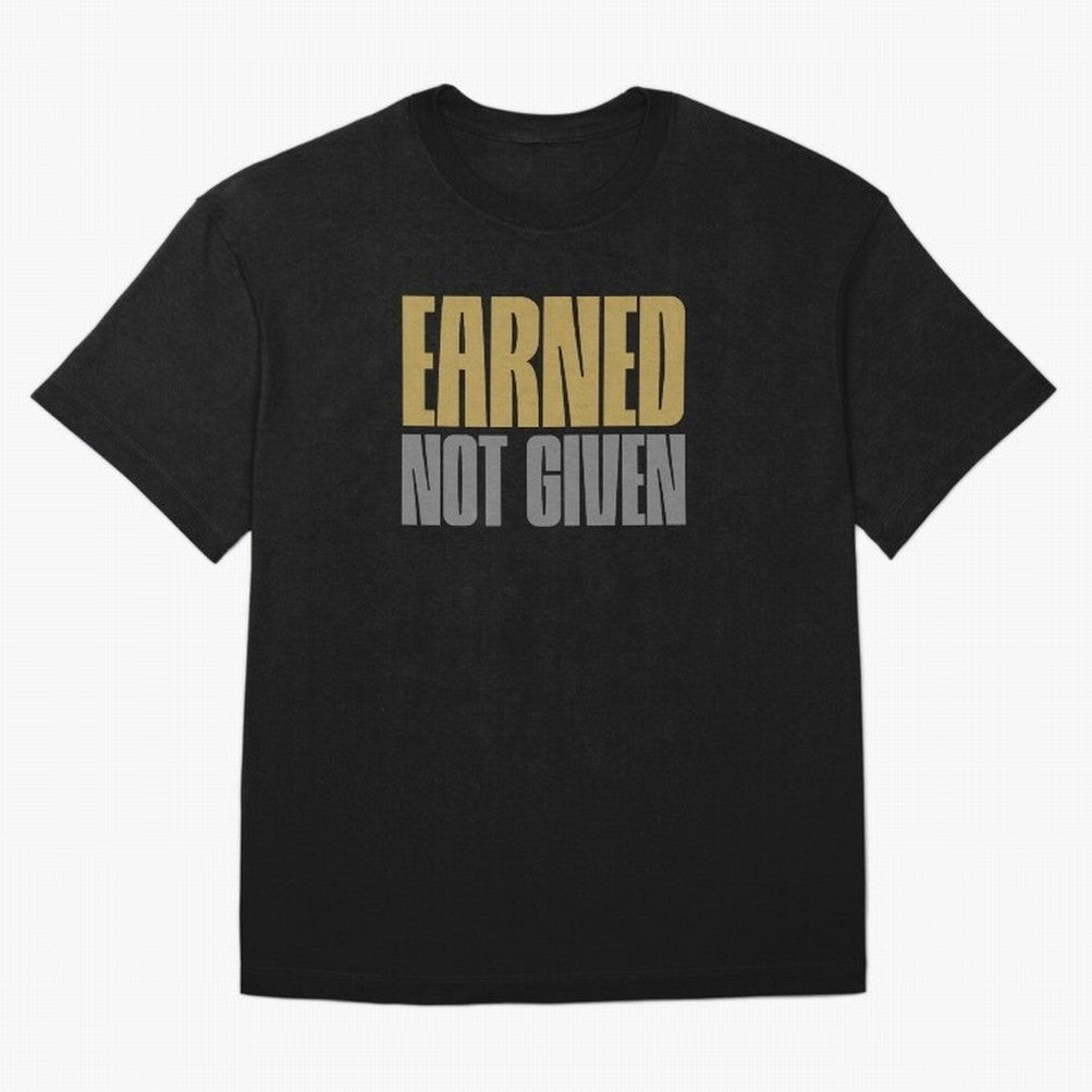Earned not given Oversized T-Shirt Follow the Final Road of Global Football Passion for FIFA World Cup 2026 Group Stage, Built around Haaland, Brazil, Vintage Soccer Flavor, Modern Football Stars, National Flags and Final Night Emotion; Made for