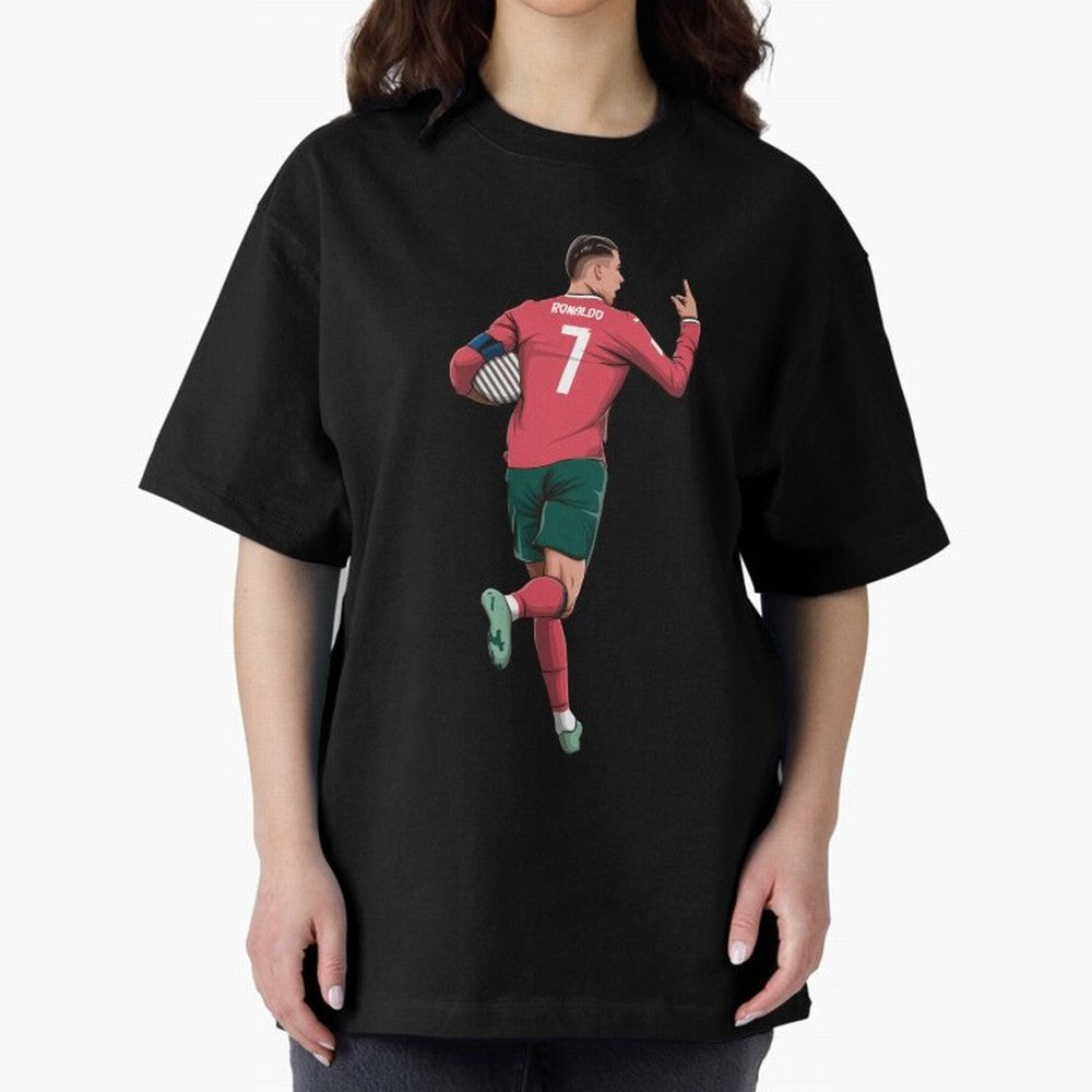 Cristiano Ronaldo Oversized T-Shirt Represent the Passion of Global Football Passion for FIFA World Cup 2026 USA Canada Mexico, Connected to Messi, Neymar and Mbappe, Spain and Netherlands, Stadium Chants, National Pride, Trophy Dreams and