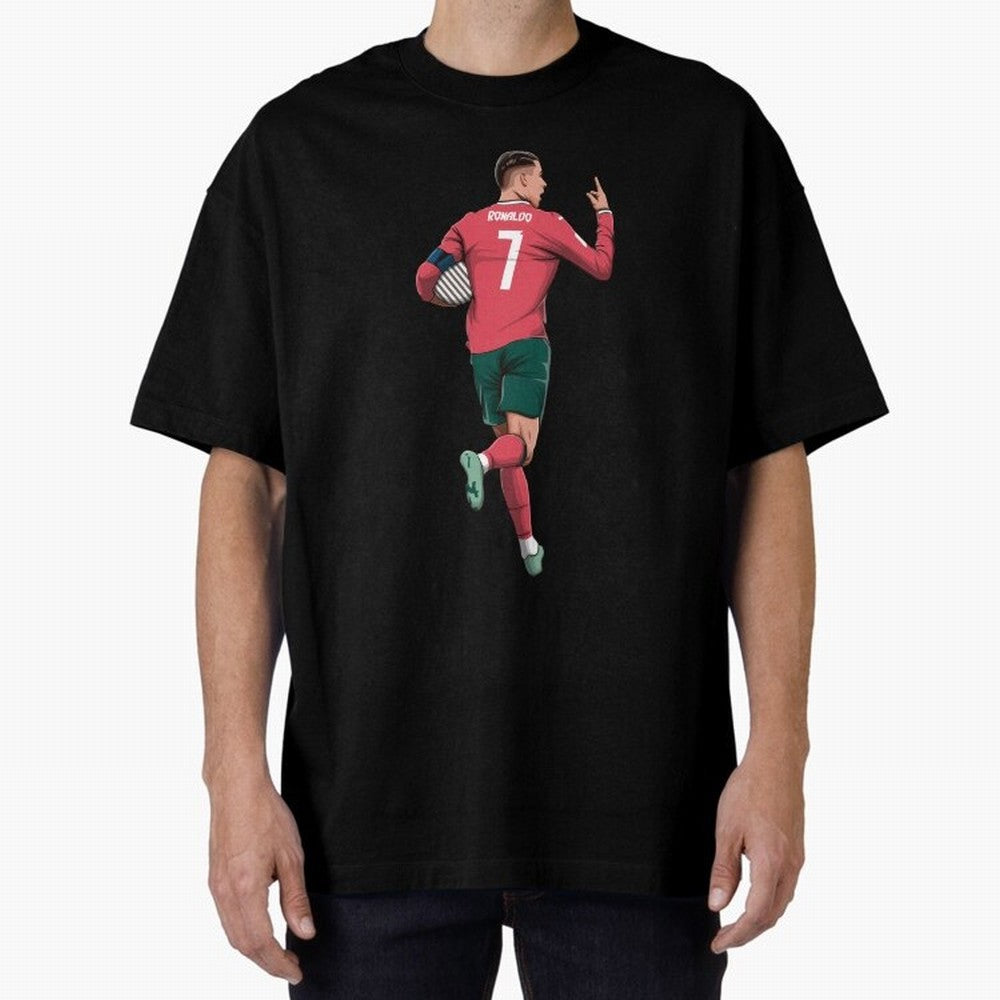 Cristiano Ronaldo Oversized T-Shirt Represent the Passion of Global Football Passion for FIFA World Cup 2026 USA Canada Mexico, Connected to Messi, Neymar and Mbappe, Spain and Netherlands, Stadium Chants, National Pride, Trophy Dreams and