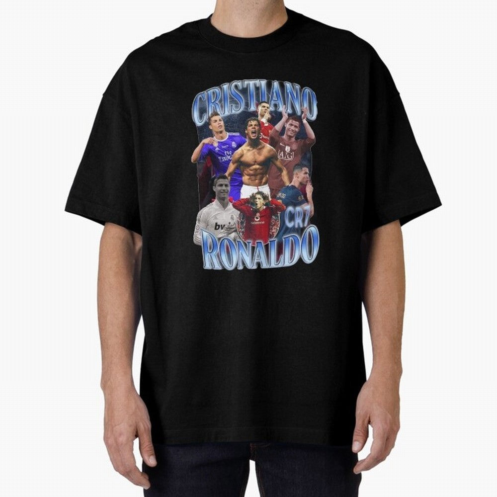 Cristiano Ronaldo GOAT Oversized T-Shirt Honor the FIFA World Cup 2026 Journey through CR7 and Messi Highlights, England Pride, Retro Football Energy, Iconic Rivalries, Trophy Chase Drama and Stadium Atmosphere; Created for Match Day Parties,