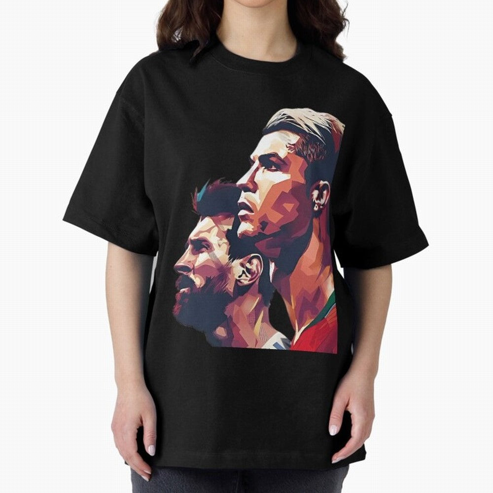 ronaldo and messi - Goat Oversized T-Shirt Bring World Football Passion into FIFA World Cup 2026 USA Canada Mexico Spirit, Capturing Brazil, Neymar, Champion Mindset, Group Stage Buzz, Knockout Tension and Passionate Fan Culture; Built for