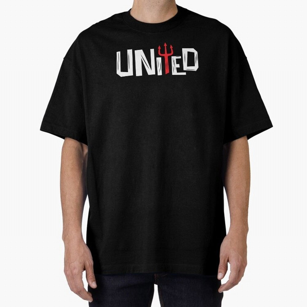 Manchester United - United Typography Oversized T-Shirt Show Fan Pride Across Match Day Hype around FIFA World Cup 2026 Group Stage, Messi and Cristiano Ronaldo, Spain and Netherlands, Sports Nostalgia, International Competition, Famous Players and