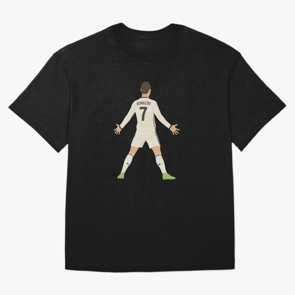 Cristiano Ronaldo Iconic Celebration Oversized T-Shirt Celebrate the Road through FIFA World Cup 2026 Spirit, Driven by Portugal, Cristiano Ronaldo, Classic Soccer Heritage, Championship Pressure, Fan Loyalty and International Pride; Great for