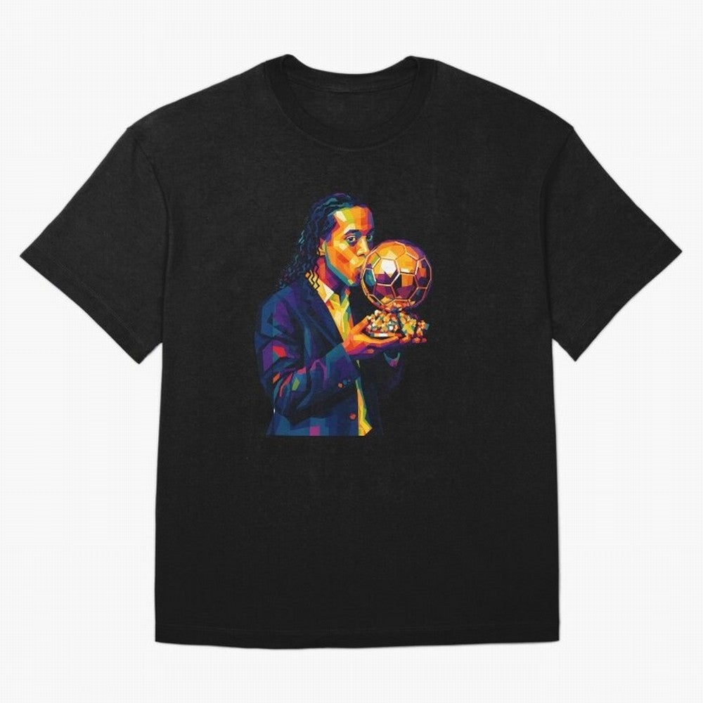 Ronaldinho Wpap Art Oversized T-Shirt Experience the Global Stage of FIFA World Cup 2026 USA Canada Mexico Spirit, Driven by Spain and Netherlands, Cristiano Ronaldo, Soccer Culture, Superstar Moments, National Team Dreams and Competitive Fire;