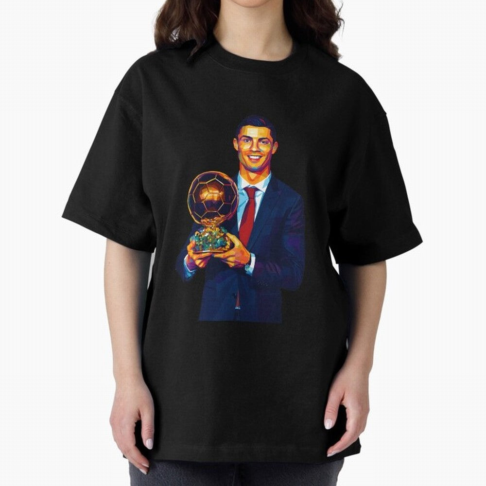 Cristiano Ronaldo Wpap Art Oversized T-Shirt Celebrate Soccer Greatness during Match Day Hype around FIFA World Cup 2026 Group Stage, Cristiano Ronaldo, Spain, Global Supporter Spirit, Legendary Goals, National Colors and Tournament Celebration;