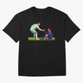 Cristiano Ronaldo & Messi Wpap Art Oversized T-Shirt Join FIFA World Cup 2026 Group Stage for Fans of CR7 and Portugal, Spain and Germany, Bringing Retro Football Energy, Iconic Rivalries, Trophy Chase Drama and Stadium Atmosphere; Perfect for
