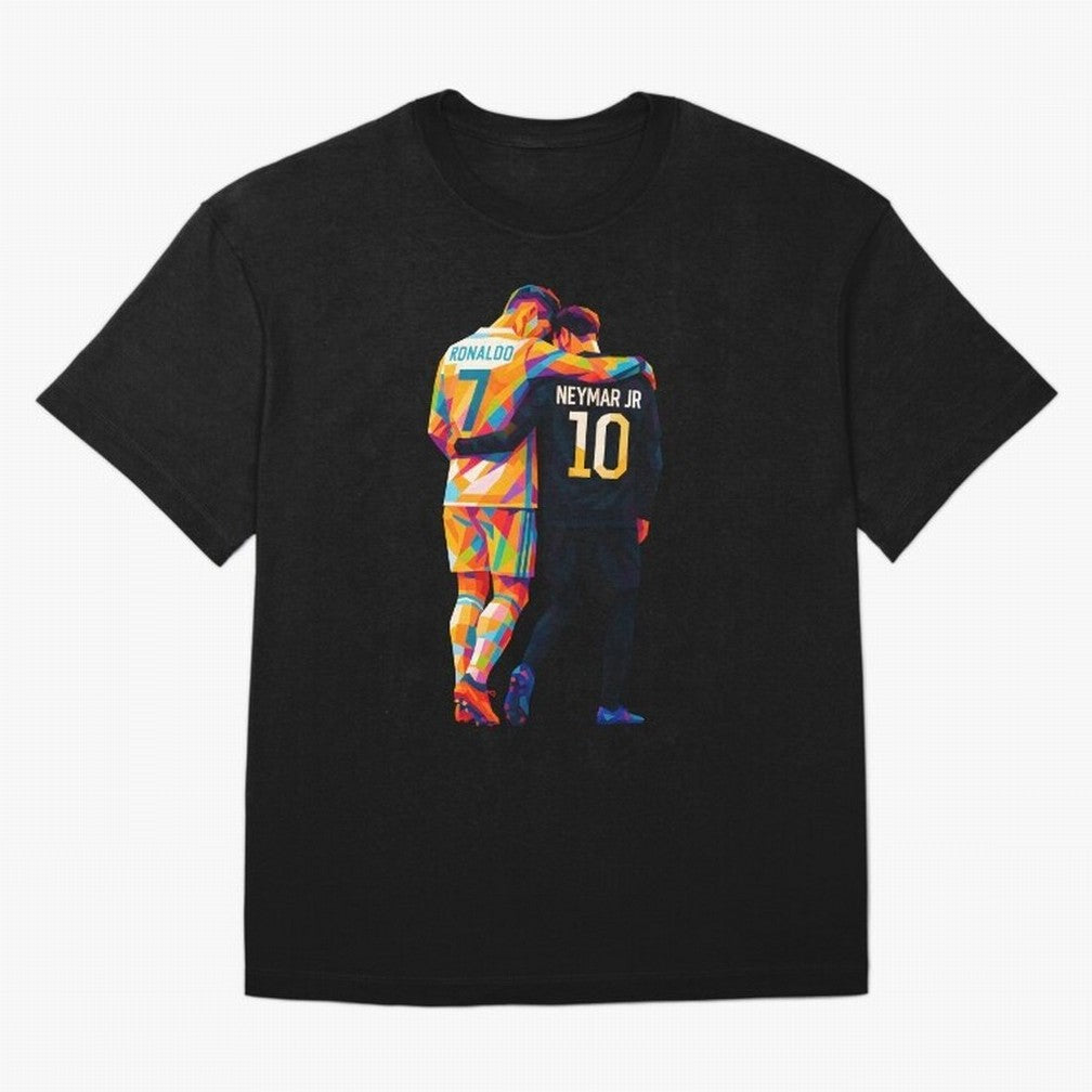 Cristiano Ronaldo & Neymar JR Wpap Art Oversized T-Shirt Celebrate Every Goal in Match Day Hype around FIFA World Cup 2026 USA Canada Mexico, Messi and Cristiano Ronaldo, France and Portugal, Goal Celebration Energy, Supporter Heritage, Football