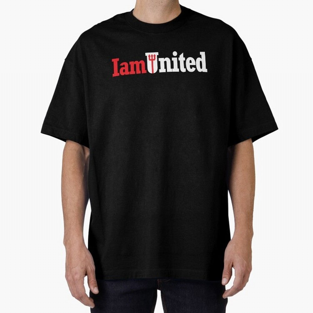 Manchester United I am United Oversized T-Shirt Get Ready for Global Football Passion for FIFA World Cup 2026 USA Canada Mexico, Capturing Messi and Cristiano Ronaldo, Argentina, Vintage Soccer Flavor, Modern Football Stars, National Flags and