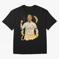 Cristiano Ronaldo Madrid Art - Iconic Soccer Legend Tribute Oversized T-Shirt Bring Legendary Rivalry Energy to the FIFA World Cup 2026 USA Canada Mexico Journey through CR7 Highlights, Brazil, Portugal and Argentina Pride, Goal Celebration Energy,