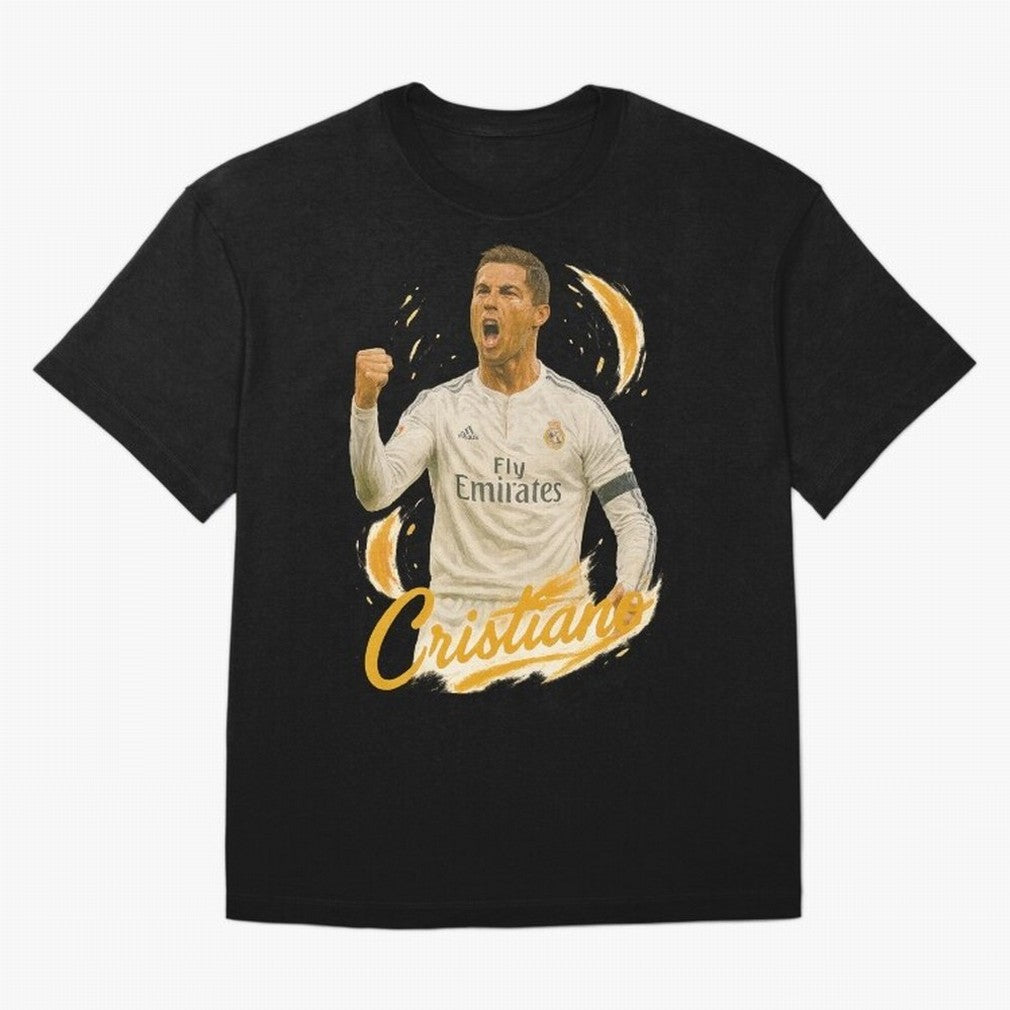 Cristiano Ronaldo Madrid Art - Iconic Soccer Legend Tribute Oversized T-Shirt Bring Legendary Rivalry Energy to the FIFA World Cup 2026 USA Canada Mexico Journey through CR7 Highlights, Brazil, Portugal and Argentina Pride, Goal Celebration Energy,