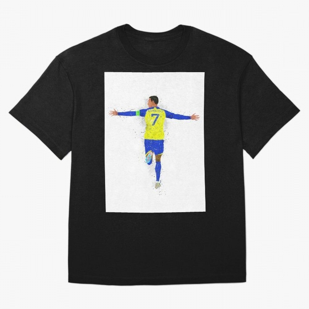 Cristiano Ronaldo Al Nassr Football Oversized T-Shirt Back Your Heroes with FIFA World Cup 2026 Group Stage Celebrating Messi, Neymar and Mbappe, England Energy, Football Passion, Legendary Performances, Festival Vibes and Supporter Community;
