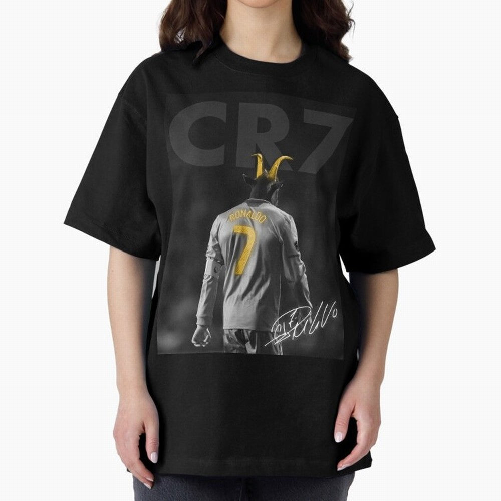 CR7 The Goat Poster Oversized T-Shirt Build FIFA World Cup 2026 Group Stage Connected to CR7 and Messi, Brazil, Portugal and Argentina Energy, Worldwide Fan Energy, Dramatic Goals, Stadium Lights and Championship Celebrations; Ideal for Football