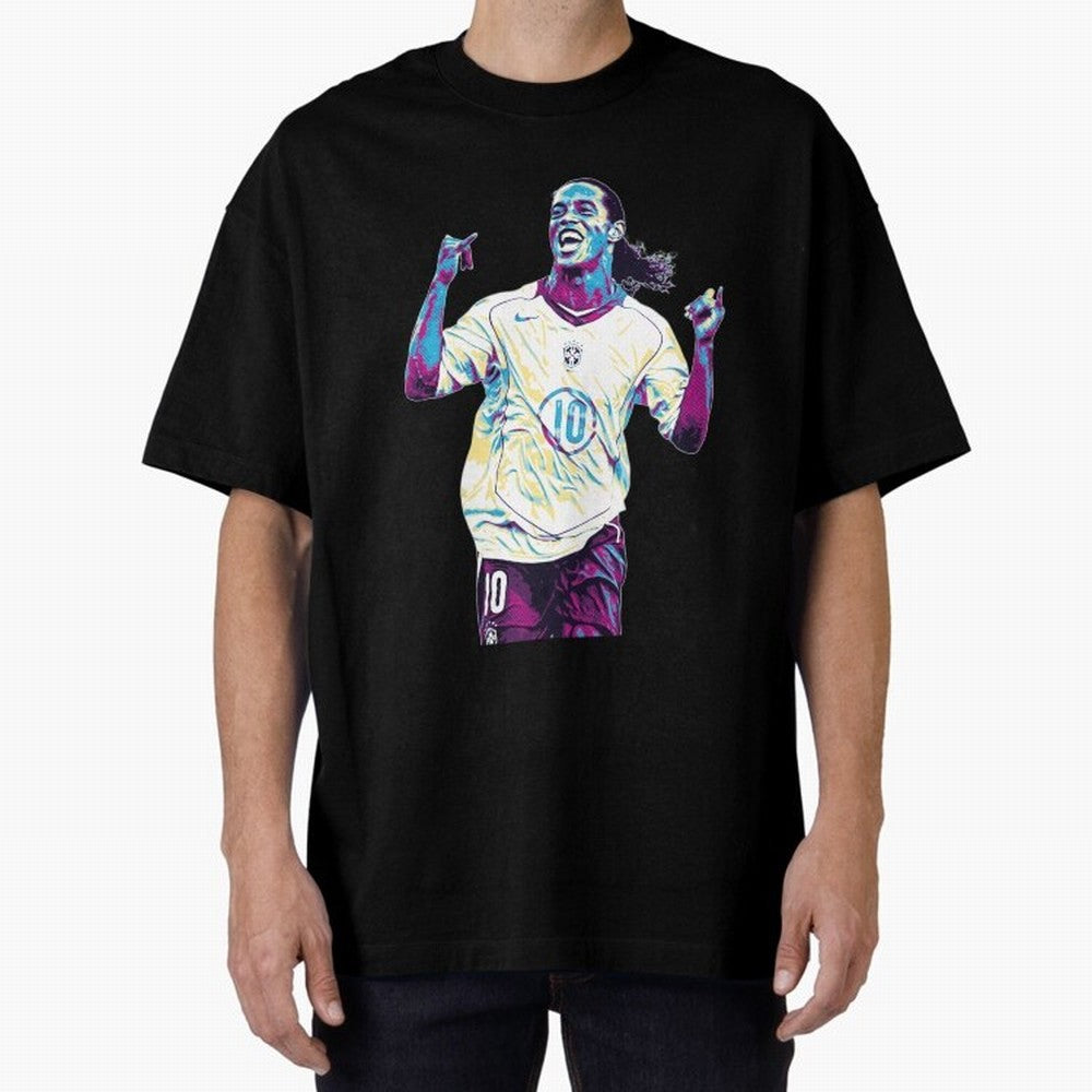 Ronaldinho brazil team Oversized T-Shirt Follow Every Goal of FIFA World Cup 2026 Group Stage for Fans of Cristiano Ronaldo and Argentina, Bringing Football History, Final Match Energy, Crowd Noise and Once in a Lifetime Moments; Created for Match