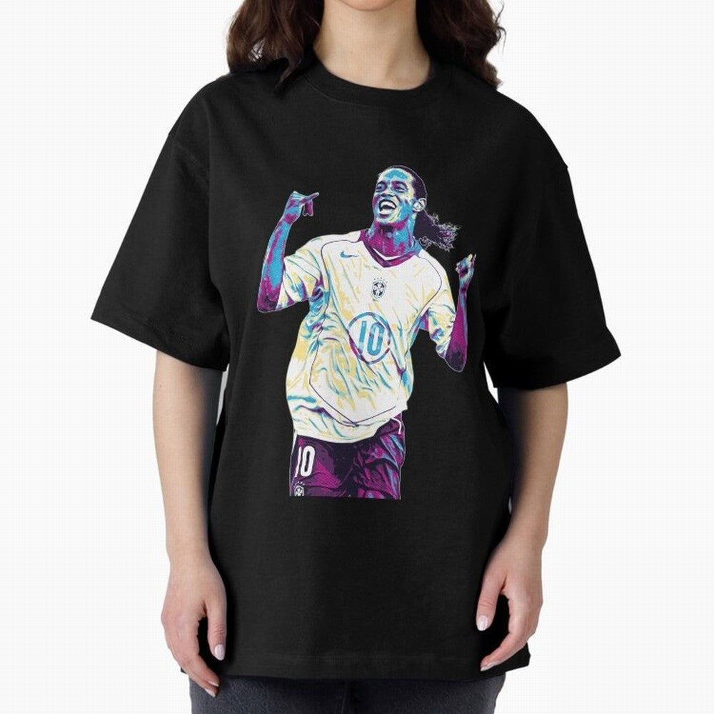 Ronaldinho brazil team Oversized T-Shirt Follow Every Goal of FIFA World Cup 2026 Group Stage for Fans of Cristiano Ronaldo and Argentina, Bringing Football History, Final Match Energy, Crowd Noise and Once in a Lifetime Moments; Created for Match