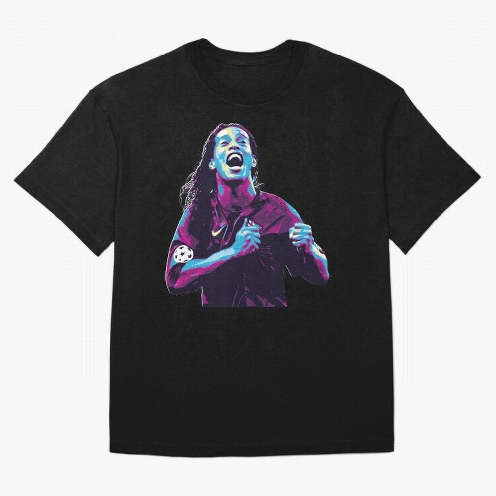 ronaldinho Oversized T-Shirt Celebrate the Road through FIFA World Cup 2026 Group Stage Capturing Mbappe, Spain Energy, Retro Football Energy, Iconic Rivalries, Trophy Chase Drama and Stadium Atmosphere; Perfect for Fans, Collectors, Family