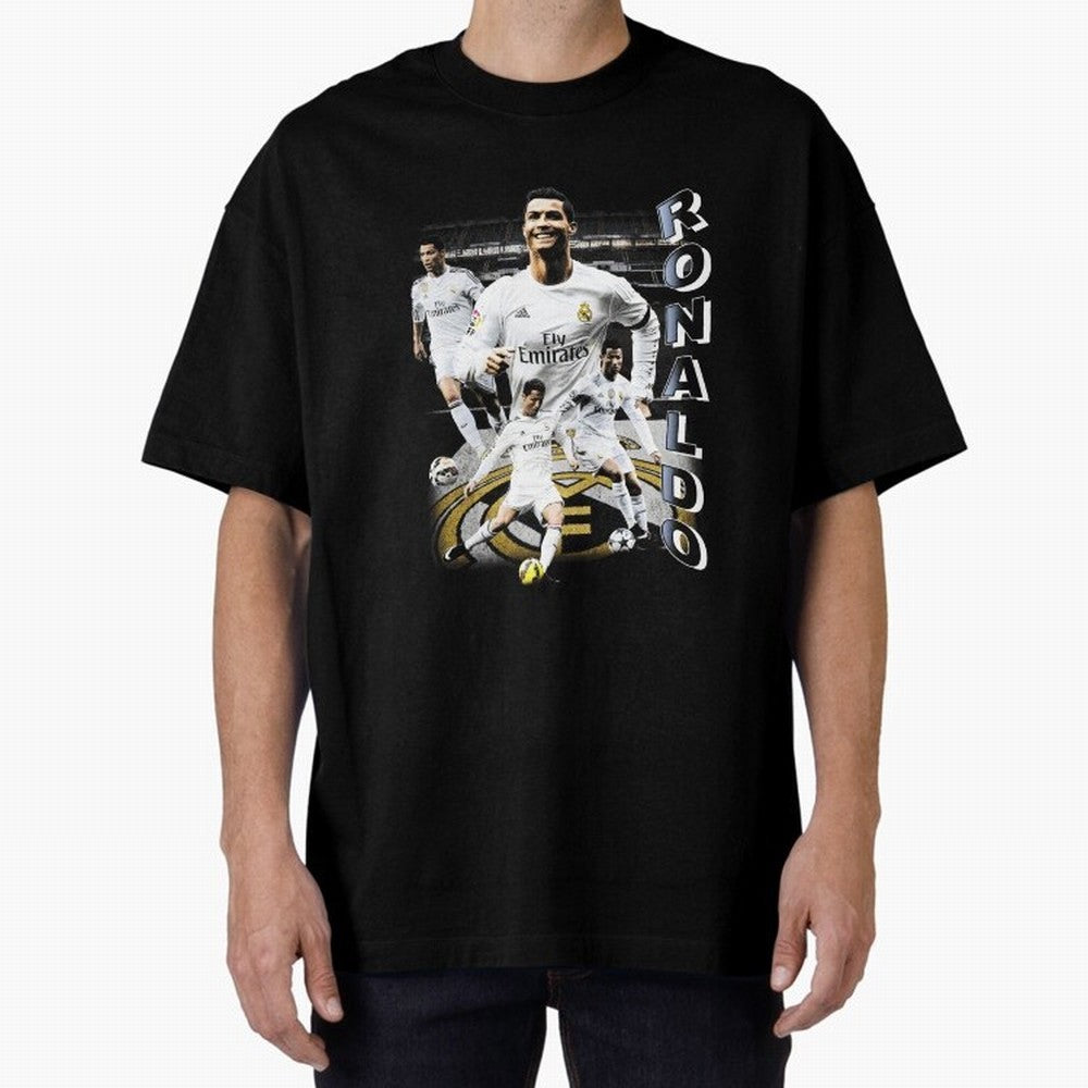 Cristiano Ronaldo Vintage Oversized T-Shirt Treasure Global Football Passion for FIFA World Cup 2026 USA Canada Mexico, with CR7, Portugal, Spain and Germany, Supporter Pride, Iconic Celebrations, Legendary Names and Global Match Day Energy; Ideal
