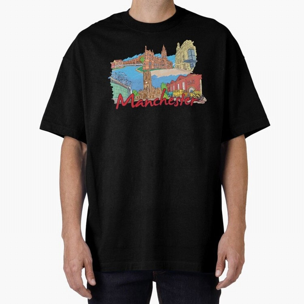 Manchester Oversized T-Shirt Bring a Vintage Feel to the FIFA World Cup 2026 Journey through Mbappe and Neymar Highlights, France Pride, Championship Spirit, Famous Goals, Roaring Crowds and International Football Unity; Ideal for Fans Who Follow