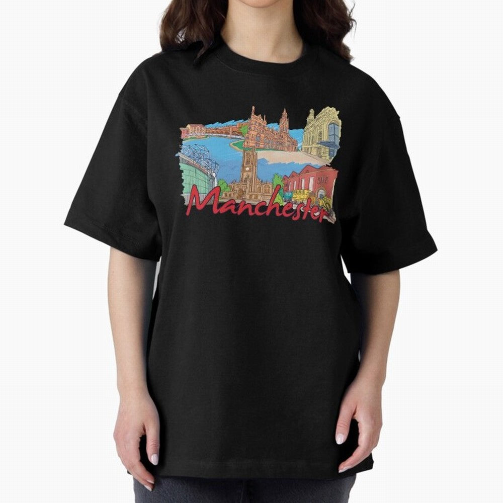 Manchester Oversized T-Shirt Bring a Vintage Feel to the FIFA World Cup 2026 Journey through Mbappe and Neymar Highlights, France Pride, Championship Spirit, Famous Goals, Roaring Crowds and International Football Unity; Ideal for Fans Who Follow