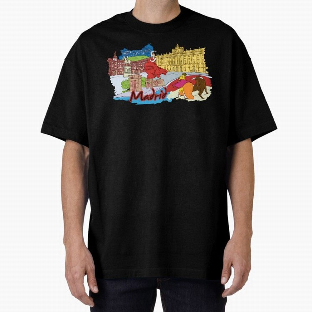 Madrid Oversized T-Shirt Enjoy the Biggest Football Party of Match Day Hype around FIFA World Cup 2026 USA Canada Mexico, Neymar, Haaland and Cristiano Ronaldo, England, France and Netherlands, Classic Soccer Heritage, Championship Pressure, Fan