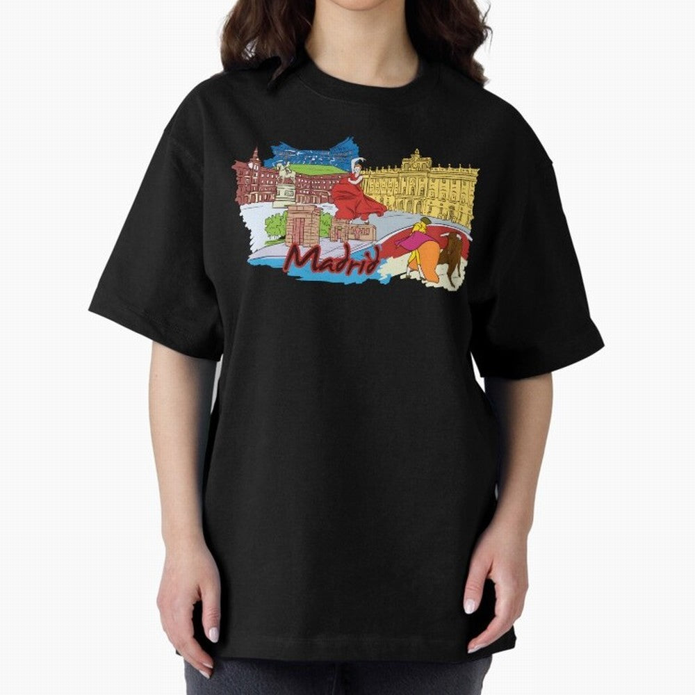Madrid Oversized T-Shirt Enjoy the Biggest Football Party of Match Day Hype around FIFA World Cup 2026 USA Canada Mexico, Neymar, Haaland and Cristiano Ronaldo, England, France and Netherlands, Classic Soccer Heritage, Championship Pressure, Fan