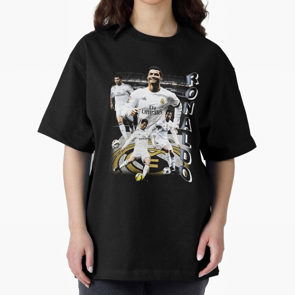 Cristiano Ronaldo Vintage Oversized T-Shirt Follow FIFA World Cup 2026 Featuring Neymar, Germany Energy, Championship Spirit, Famous Goals, Roaring Crowds and International Football Unity; Made for Collectors Who Enjoy Iconic Players, Country