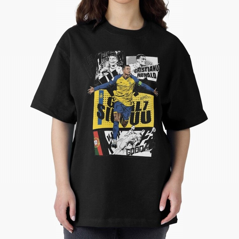 Cristiano Ronaldo CR7 Scorer Oversized T-Shirt Carry Match Day Hype around FIFA World Cup 2026, Messi, Neymar and Mbappe, Argentina, France and Brazil, Football History, Final Match Energy, Crowd Noise and Once in a Lifetime Moments; Great for